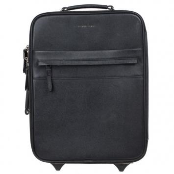 Pre Owned Burberry Black London Leather Two-Wheel Suitcase