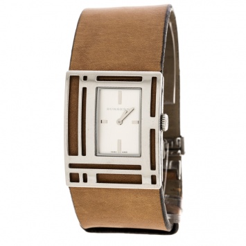 Pre Owned Burberry Silver White Stainless Steel BU4651 Women's Wristwatch 30 mm