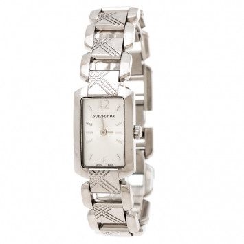 Pre Owned Burberry Silver Stainless Steel Heritage BU4211 Women's Wristwatch 18 mm