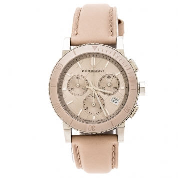 Pre Owned Burberry Beige Stainless Steel Classic BU9702 Women's Wristwatch 39 mm