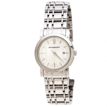 Pre Owned Burberry Silver Stainless Steel BU1351 Women's Wristwatch 28MM