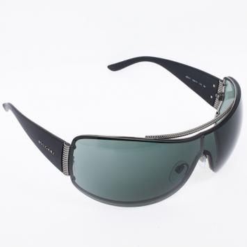 Pre Owned Bvlgari Black Shield Mask Woman Sunglasses