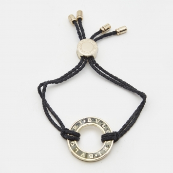 Pre Owned Bvlgari Bvlgari Enamel Gold Tone Adjustable Cord Bracelet