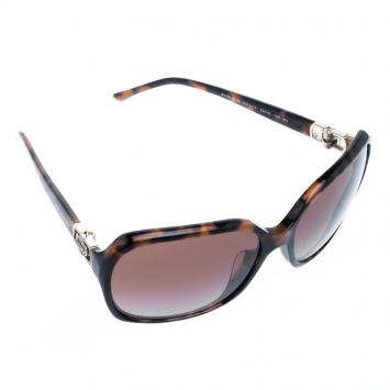 Pre Owned Bvlgari Brown Tortoise 8106-B-A Square Sunglasses