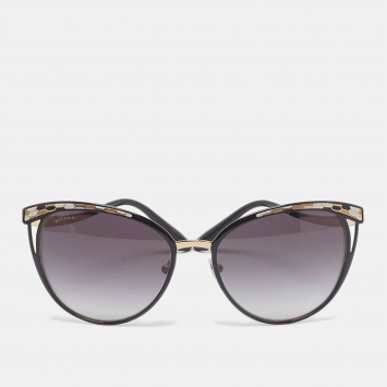 مملوكة مسبقًا Bvlgari Black Gradient 6083 Serpenti Cat Eye Sunglasses