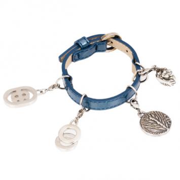 Pre Owned Bvlgari Leather Charm Bracelet