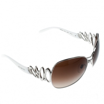 Pre Owned Bvlgari Silver/Brown Gradient 6028-B Oversized Sunglasses