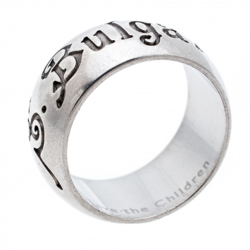 Pre Owned Bvlgari Save The Children Silver Band Ring Size EU 55