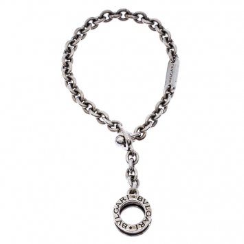 Pre Owned Bvlgari B.Zero1 Silver Chain Link Charm Bracelet 