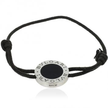 Pre Owned Bvlgari Silver Onyx Bracelet