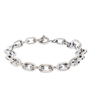 Pre Owned Bvlgari Logo Silver Link Bracelet