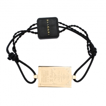 Pre Owned Bvlgari S.Bulgari Charm Black Cord Adjustable Bracelet