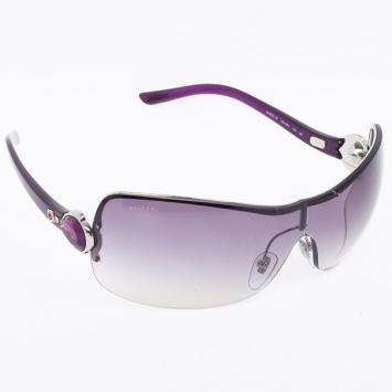 Pre Owned Bvlgari Purple 6050B Embellished Women Shield Sunglasses