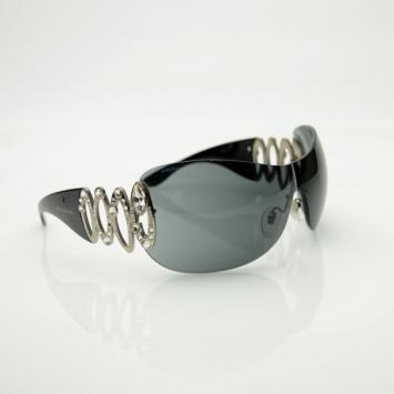 Pre Owned Bvlgari Black 6017B Sunglasses With Crystals