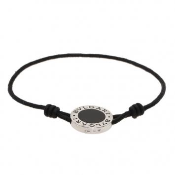 Pre Owned Bvlgari Silver Onyx Bracelet 24CM