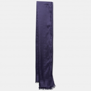 مملوكة مسبقًا Bvlgari Purple Logomania Silk Wool Shawl