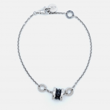 Bvlgari B.Zero1 Save the Children Black Ceramic Sterling Silver Bracelet SM