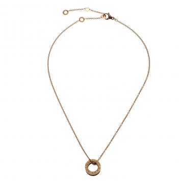 Pre Owned Bvlgari B.Zero1 Black Ceramic 18k Rose Gold Pendant Necklace