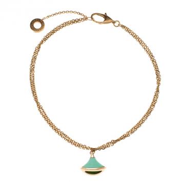 Pre Owned Bvlgari Divas' Dream Turquoise 18k Rose Gold Bracelet Size M/L