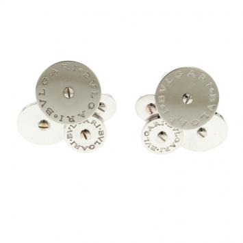Pre Owned Bvlgari Cicladi Cluster 18k White Gold Clip-on Stud Earrings