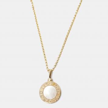 Bvlgari 18K Pink Rose Gold Mother Of Pearl Necklace 