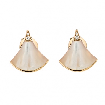 Pre Owned Bvlgari Diva's Dream Diamond 18k Rose Gold Stud Earrings 