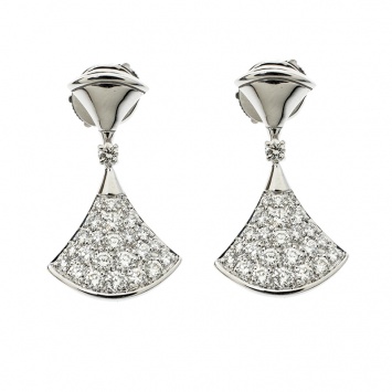 Pre Owned Bvlgari Diva's Dream Diamond 18k White Gold Drop Earrings