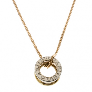 Pre Owned Bvlgari B. Zero 1 18K Three Tone Gold Pendant Necklace 