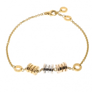 Pre Owned Bvlgari B.zero1 18k Three Tone Gold Element Soft Bracelet