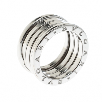 Pre Owned Bvlgari B.Zero1 4-Band 18k White Gold Ring Size 51