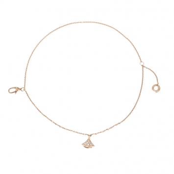 Pre Owned Bvlgari Divas' Dream Pavè Diamond 18k Rose Gold Charm Bracelet