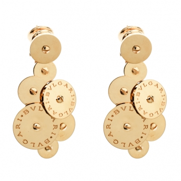 Pre Owned Bvlgari Cicladi 18k Yellow Gold Cluster Disc Drop Earrings