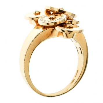 Pre Owned Bvlgari Cicladi 7 Disc 18k Yellow Gold Ring Size 56