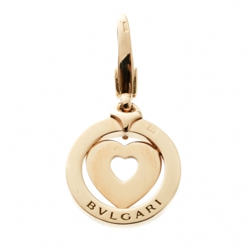 Pre Owned Bvlgari Tondo Heart 18k Yellow Gold Charm