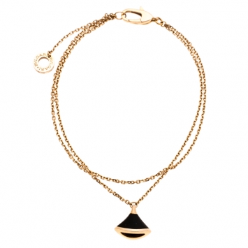Pre Owned Bvlgari Divas' Dream Onyx 18k Rose Gold Bracelet 