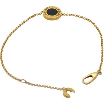 Pre Owned Bvlgari Bvlgari 18K Yellow Gold & Onyx Bracelet