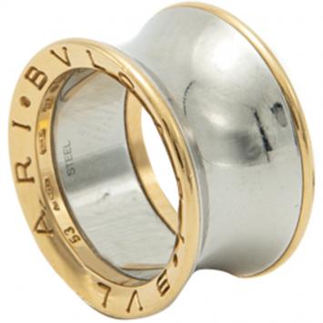 Pre Owned Bvlgari 18K Rose Gold & Steel B.Zero1 Anish Kapoor Ring Size 53