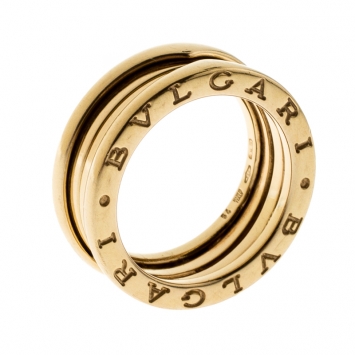 Pre Owned Bvlgari B.Zero1 3-Band 18k Yellow Gold Band Ring Size 54