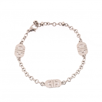 Pre Owned Bvlgari Parentesi 18k White Gold Chain Link Station Bracelet