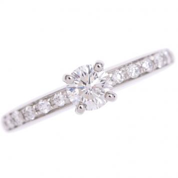 Pre Owned Bvlgari Glyph Solitaire Diamond Platinum Ring 48