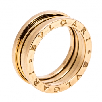 Pre Owned Bvlgari B.Zero1 3-Band 18K Rose Gold Ring Size 56