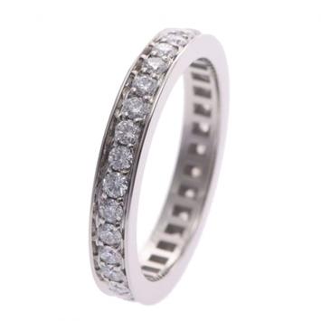 Pre Owned Bvlgari Marry Me Eternity Platinum Diamonds Pave Band Ring Size 53