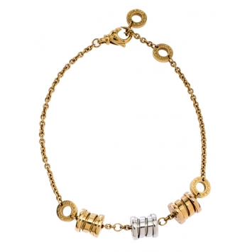 Pre Owned Bvlgari B.zero1 18K Three Tone Gold Element Soft Bracelet