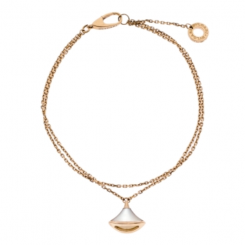 Pre Owned Bvlgari Diva's Dream Mother of Pearl 18k Rose Gold Bracelet SM 
