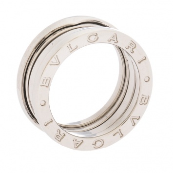 Pre Owned Bvlgari B.Zero1 18K White Gold 3-Band Ring Size 53