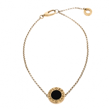 Pre Owned Bvlgari Onyx 18K Yellow Gold Bracelet ML
