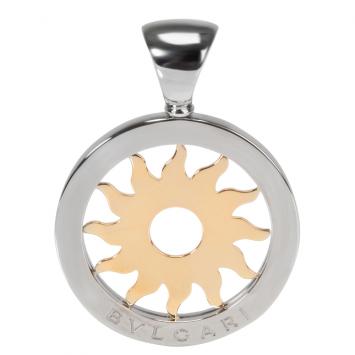 Pre Owned Bvlgari Tondo 18K Yellow Gold And Stainless Steel Pendant