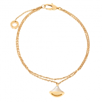 Pre Owned Bvlgari Divas' Dream Mother of Pearl 18K Rose Gold Charm Bracelet