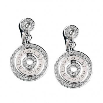 Pre Owned Bvlgari Diamond 18 K White Gold Astrale Earrings