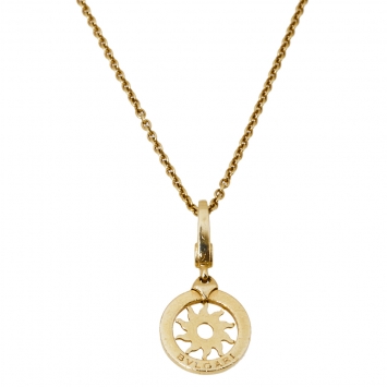 Pre Owned Bvlgari Tondo Sun 18K Yellow Gold Pendant Necklace 